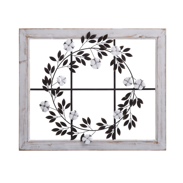 Three Posts™ Floral Wreath Wood Framed Wall Décor & Reviews Wayfair